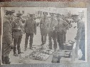 Гайжюнай. 1975 год. Плац 226 полка. Смотр матер. базы 6-й роты. На фото: крайний в левой стороне зампотех 6-й роты л-т Топчишвили. Далее 2 офицера штаба полка. Стоит по стойке "смирно" ком-р 2-го бат-она м-р Глиняный. С указкой в руке -  ком-р роты к-н Чувилев М.В. Слева от него стоит опершись- ком-р разведроты Гончарук Вячеслав.